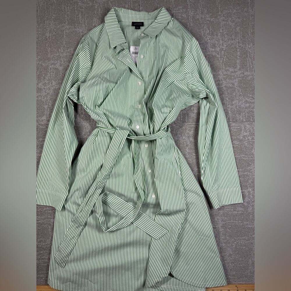 J. Jill Wearever Tie-Waist Button Down Long Sleeve Shirt Dress NWT Size XLP